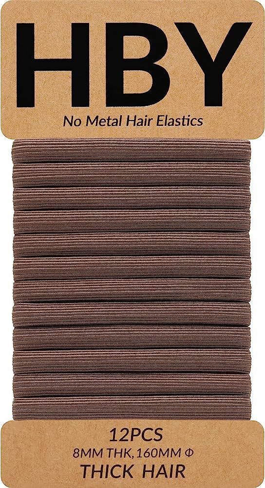 HBY Women's Hair Ties for Thick or Curly Hair. No Slip Seamless Ponytail Holders Sports Thick Hai... | Amazon (US)