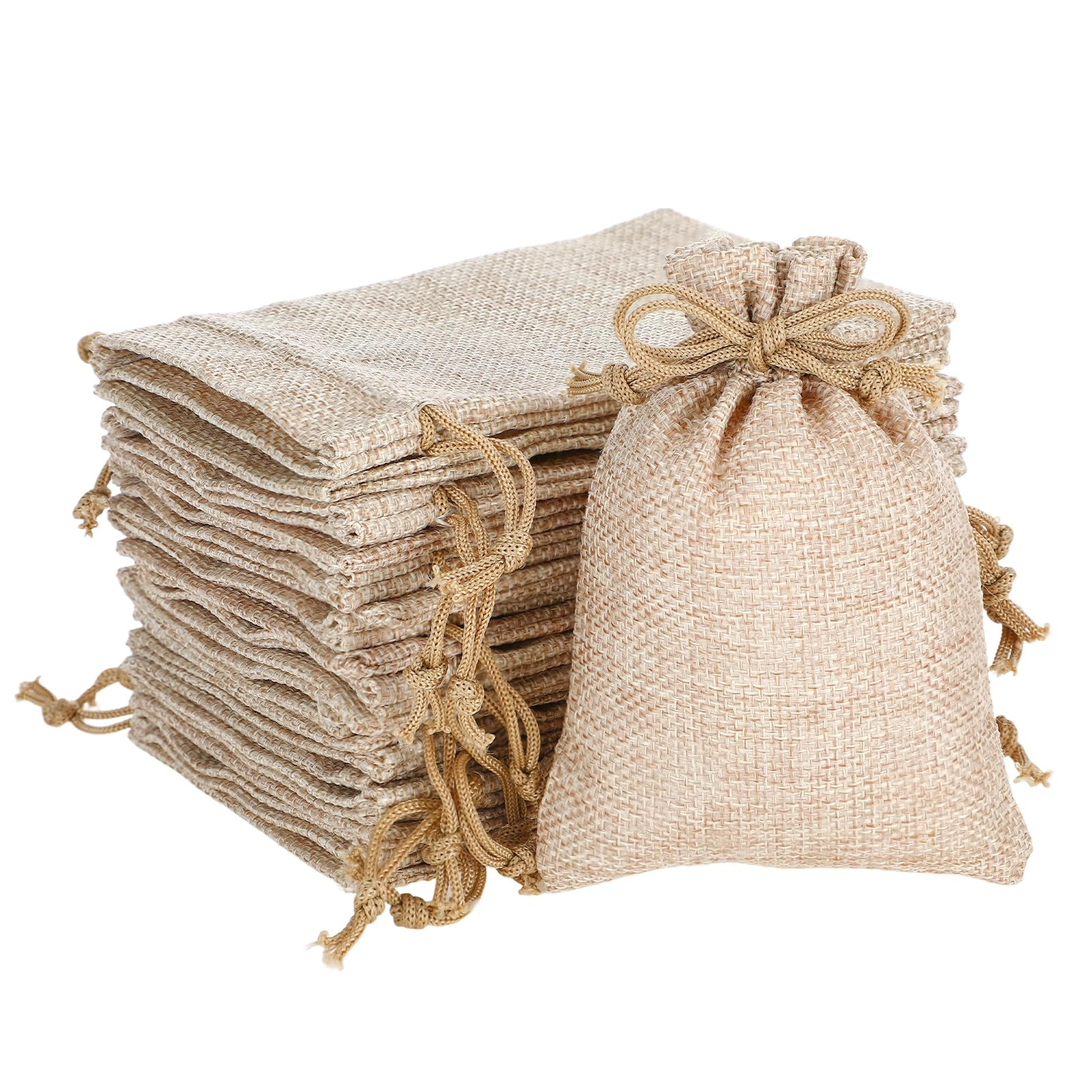 ANPHSIN 75Pcs Small Burlap Drawstring Gift Bags - 3.7"x5.4" Bulk Mini Tiny Goodie Treat Gift Bags... | Amazon (US)