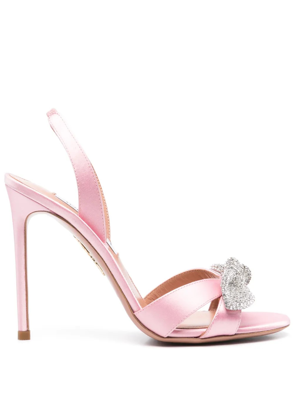 Aquazzura 105mm Very Bow Tie Crystal Sandals | Pink | FARFETCH UK | Farfetch Global