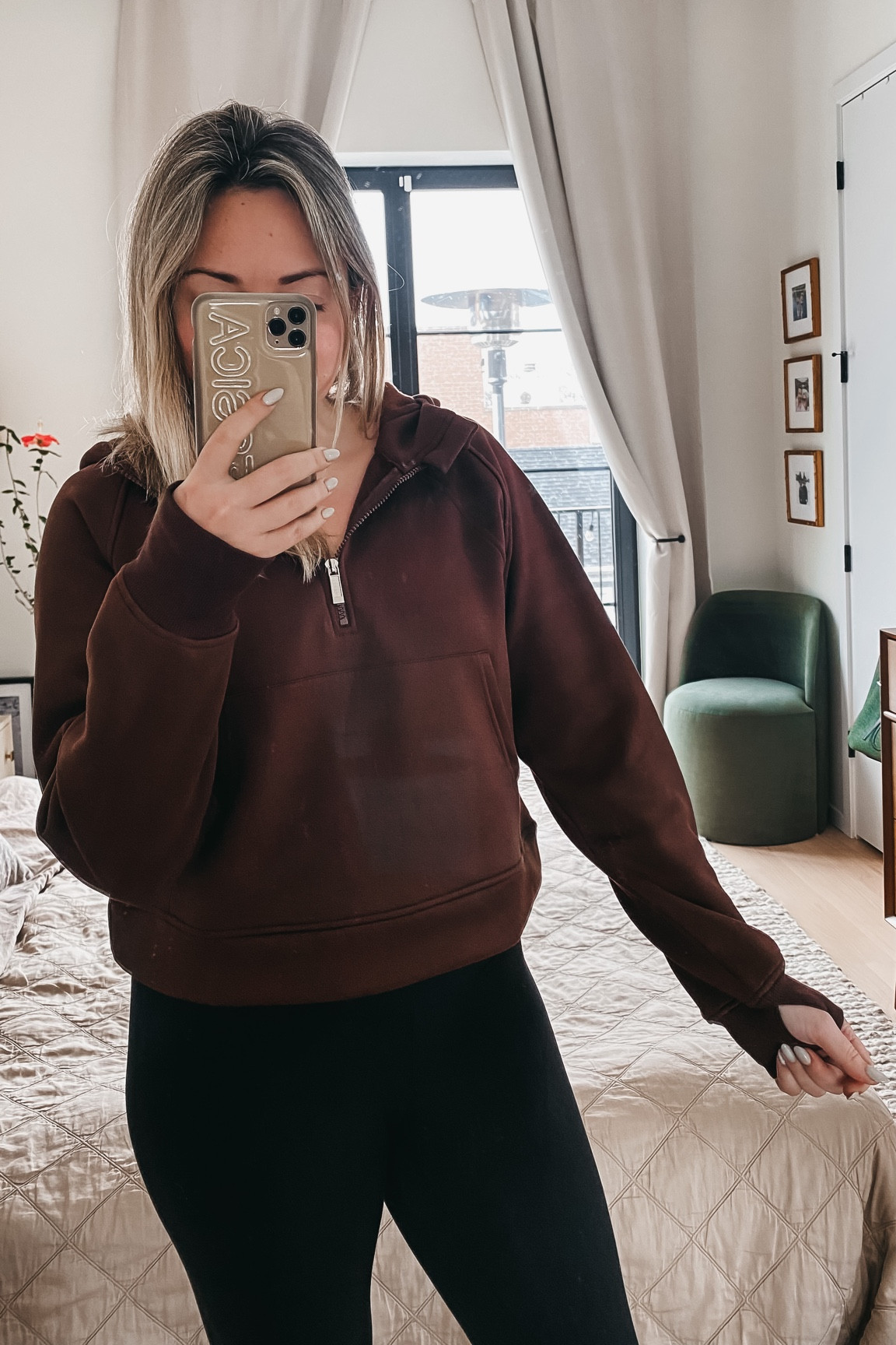 This Amazon find is a great Lululemon hoodie dupe! Cozy and cropped with a thumb hole and zipper. 

Wearing a Medium, but would have maybe even preferred a large. 

#LTKunder50 #LTKFind #LTKfit