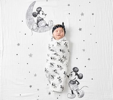 Disney Mickey Mouse Organic Swaddle Set | Pottery Barn Kids