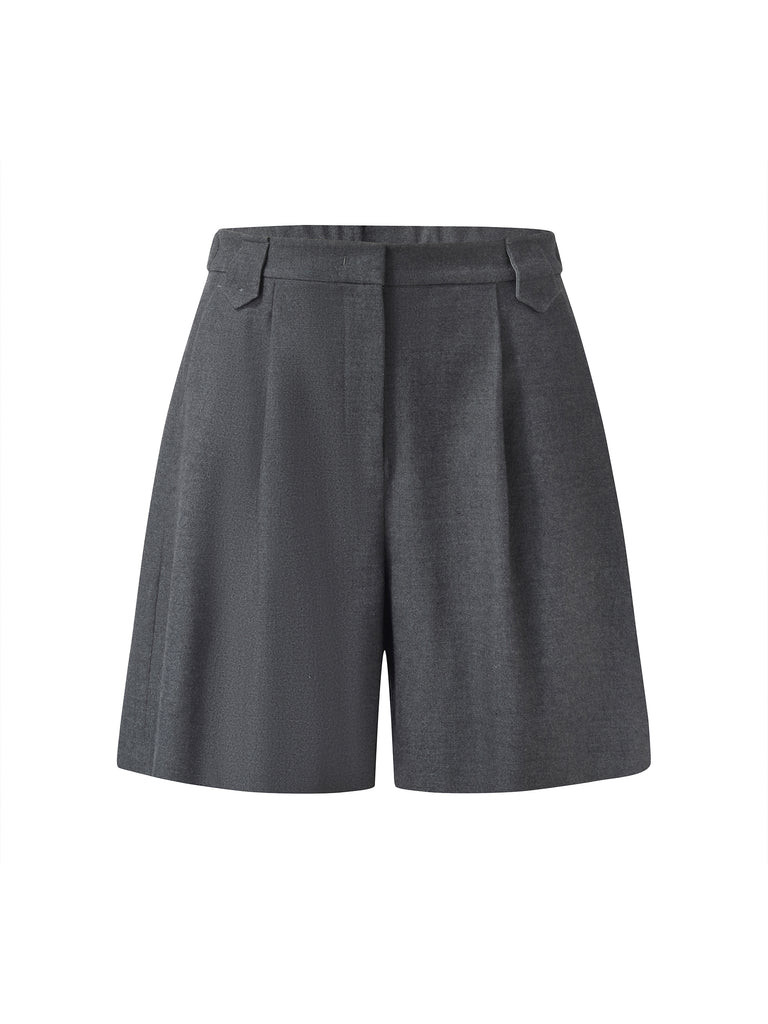 Wool Blend Women A-Line Shorts | GOELIA