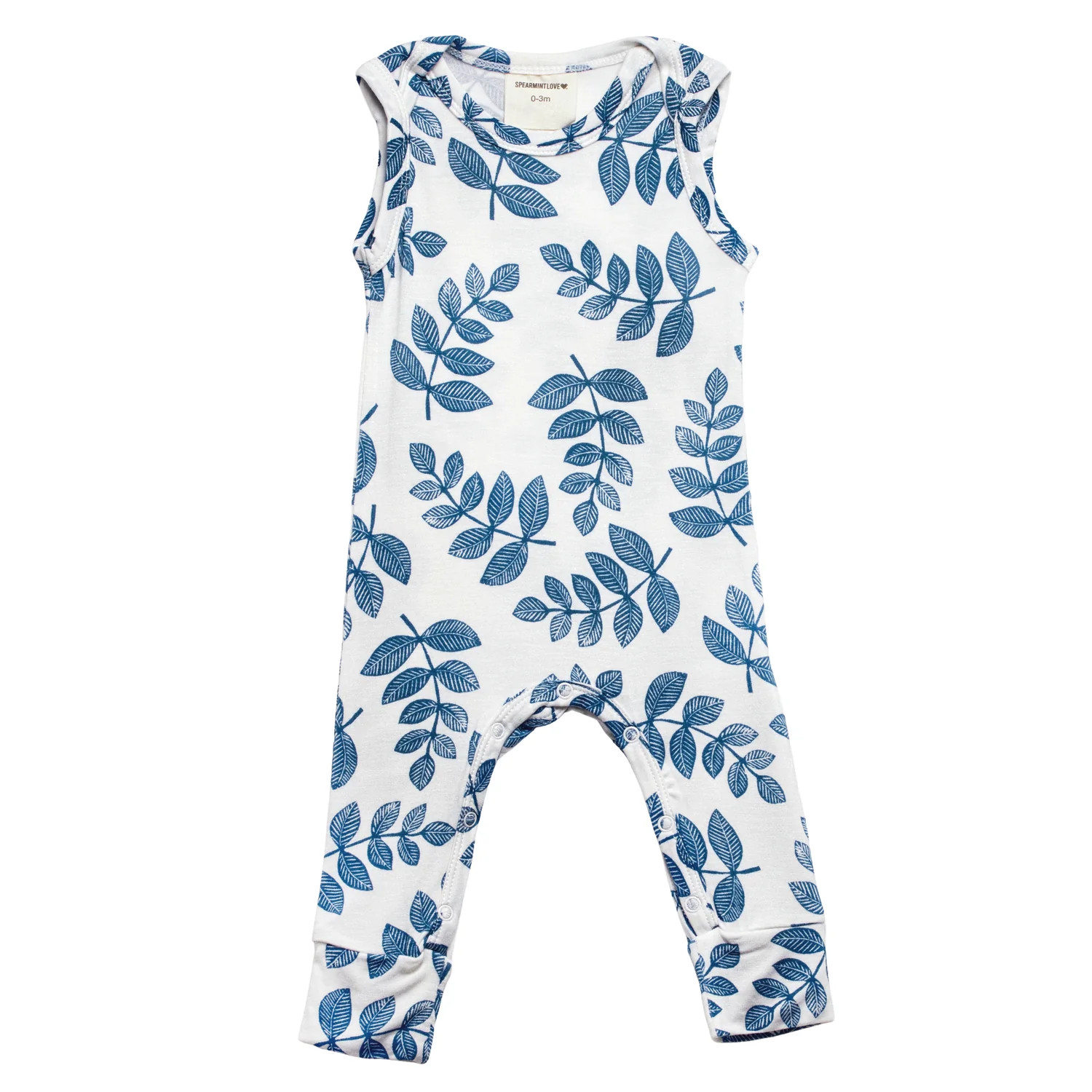Sleeveless Romper, Indigo Fern | SpearmintLOVE