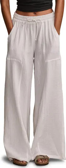 Lucky Brand Beachy Cotton Gauze Wide Leg Pants | Nordstrom | Nordstrom