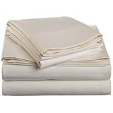 Superior 1500 Thread Count Queen Bed Sheet Set, Solid, Deep Pocket, Single Ply, Ivory | Amazon (US)