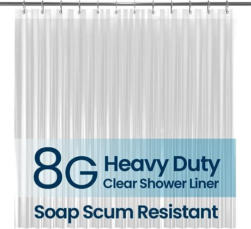 LiBa Bathroom Shower Curtain Waterproof Plastic Shower Curtain Premium PEVA Non-Toxic with Rust P... | Amazon (US)