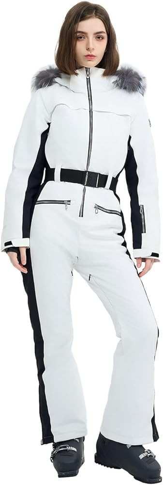 Women Ski Suit One Piece Snow Jumpsuit Snow Stretchy Outfit Snowboard Onesie Insulated Waterproof... | Amazon (US)
