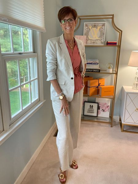 OOTD for my son’s graduation. This linen suit, which isn’t a suit, from Loft has already become staple pieces that I have worn on repeat. Linen blazer, linen pants and my favorite tie waist top from Amazon.

Hi I’m Suzanne from A Tall Drink of Style - I am 6’1”. I have a 36” inseam. I wear a medium in most tops, an 8 or a 10 in most bottoms, an 8 in most dresses, and a size 9 shoe. 

Over 50 fashion, tall fashion, workwear, everyday, timeless, Classic Outfits

fashion for women over 50, tall fashion, smart casual, work outfit, workwear, timeless classic outfits, timeless classic style, classic fashion, jeans, date night outfit, dress, spring outfit, jumpsuit, wedding guest dress, white dress, sandals

workwear, work attire, work basics, work clothes, work casual, women work clothes, casual work dress, work fashion, work outfit ideas, jeans for work, work looks, work style, work wear style

#LTKOver40 #LTKWorkwear #LTKFindsUnder100