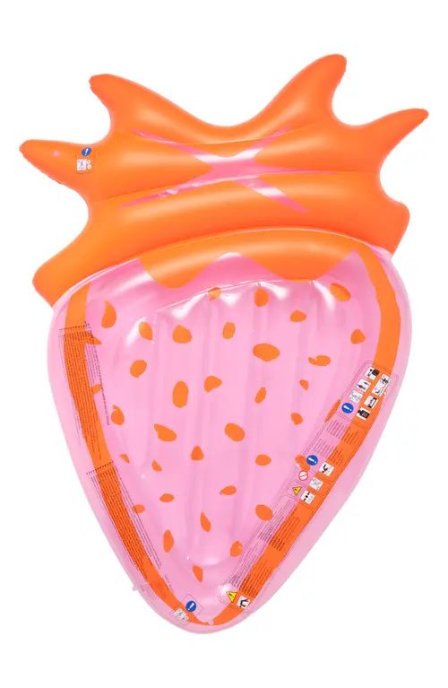 Sunnylife Luxe Inflatable Lie-On Pool Float in Strawberry Pink Berry at Nordstrom | Nordstrom