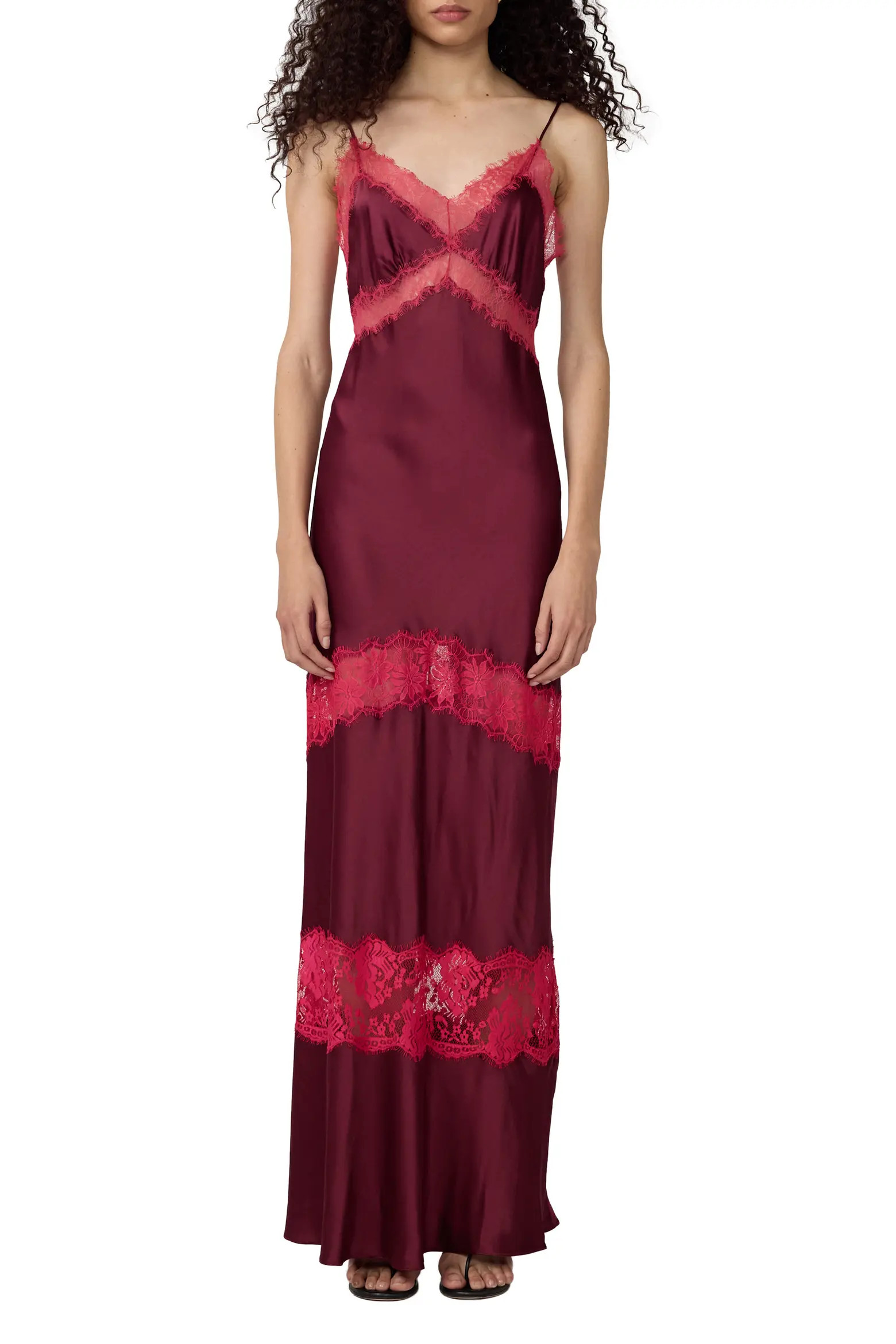 Diane von Furstenberg Eden Lace Trim Satin Slipdress (Women) | Nordstromrack | Nordstrom Rack