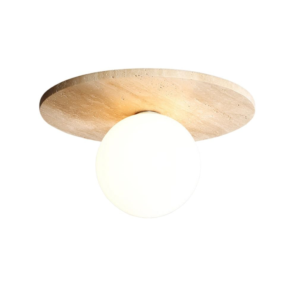 Mid Century Modern Milk Glass Ceiling Light Natural Stone Marble Light Fixture Vintage Farmhouse ... | Amazon (US)