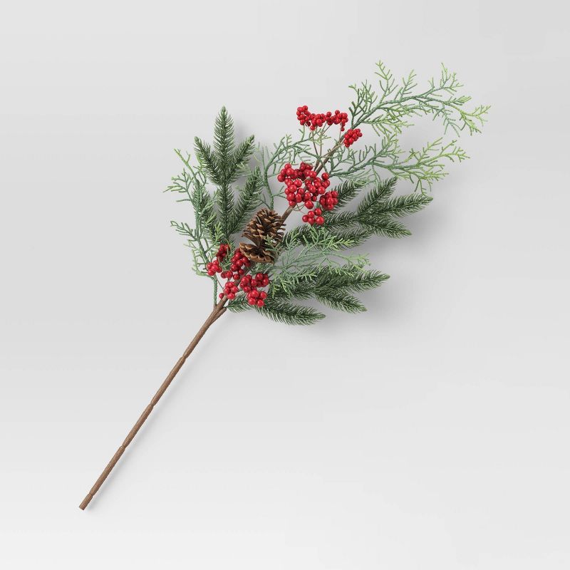 Pine and Red Berry Stem Arrangement - Threshold™ | Target