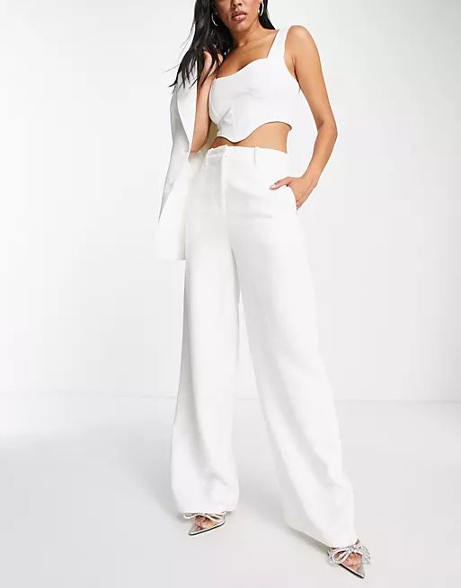 SNDYS tailored pants in white - part of a set | ASOS (Global)