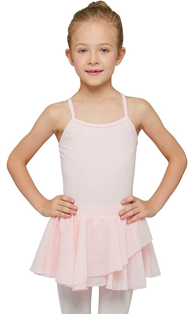 Toddler Girls Ballet Dance Leotards Skirt Ballerina Ballet Outfit Dresses Camisole Puff Sleeve | Amazon (US)