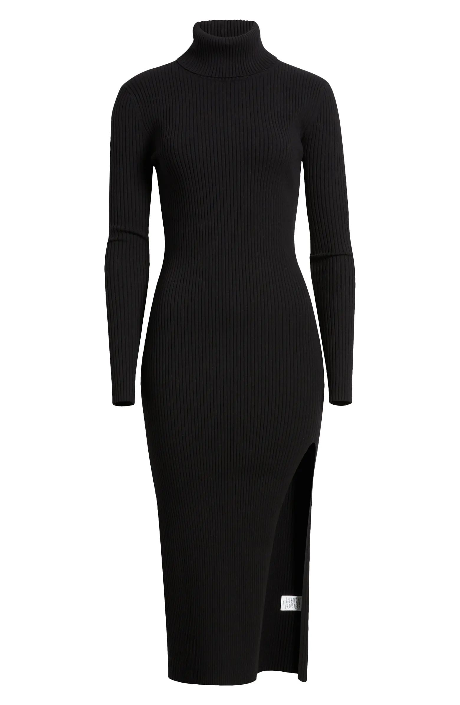 Open Edit Rib Long Sleeve Turtleneck Sweater Dress | Nordstrom | Nordstrom