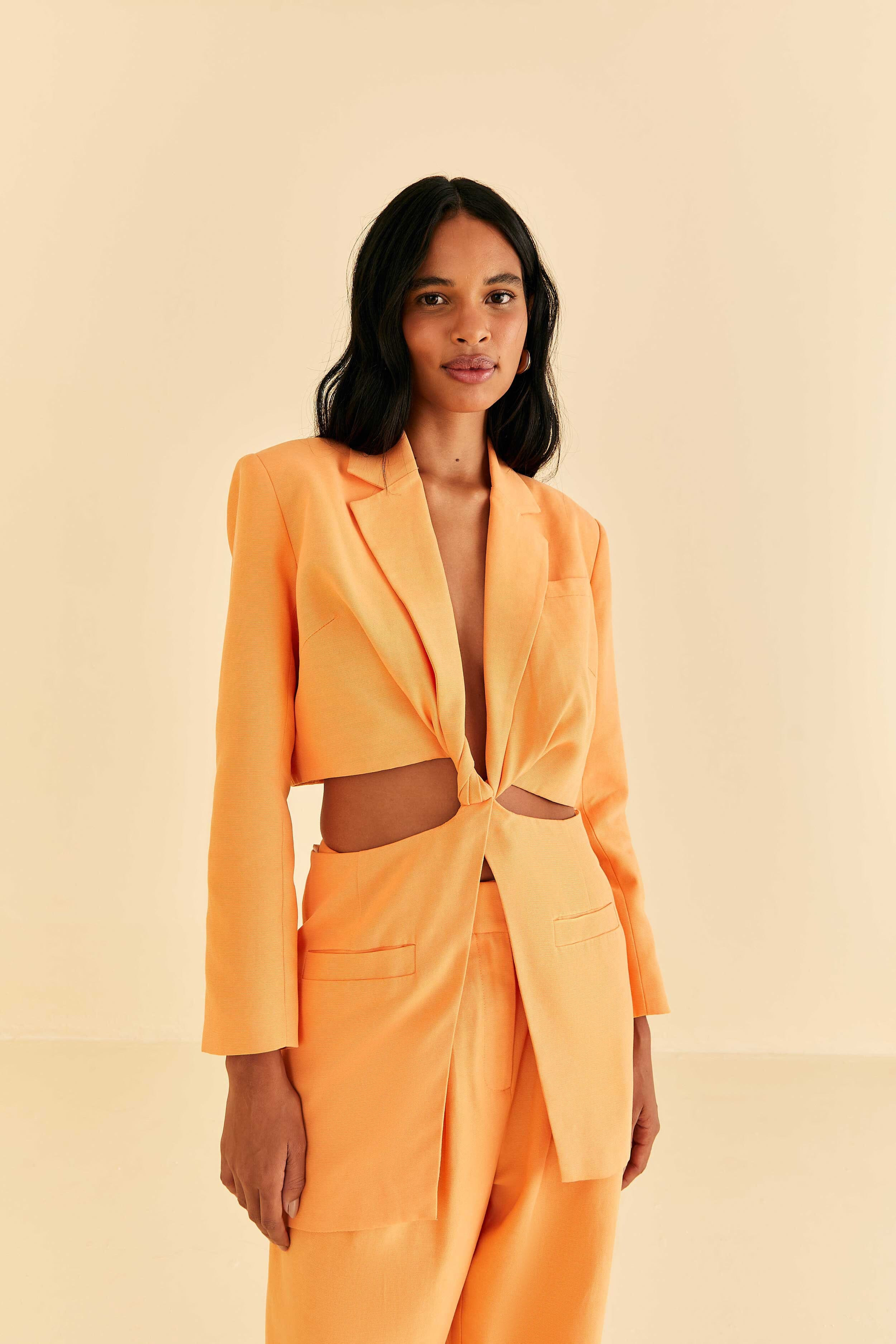 Peach Cut Out Blazer | FarmRio (US)