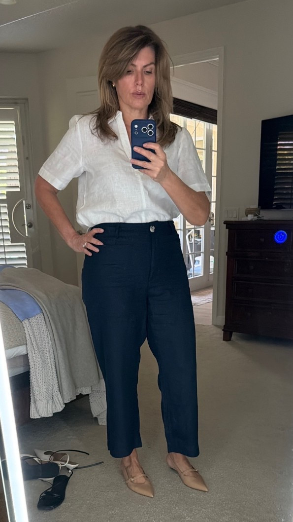 “Quiet luxury but make it effortless 🤍
This Quince look is giving polished, minimal, and timeless — exactly the kind of outfit I reach for on repeat. The linen button-down is lightweight without feeling see-through, and these tailored pants have that relaxed European summer feel while still looking elevated.

Perfect for work, brunch, travel, or just pretending you’re walking through Milan with an iced coffee ☕️✨

For reference: I’m 5’10”, midsize, and love how the proportions feel on a taller frame.

#quince #quincestyle #ltkstyle #over50style #midsizestyle #quietluxury #linenstyle #effortlessstyle #capsulewardrobe #tallgirlstyle #minimalstyle #everydayelegance #ltkfashion #classicstyle”

#LTKootd #LTKOver40 #LTKMidsize
