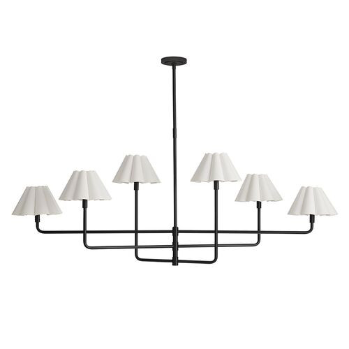 Polly 6-Light Scallop Shade Chandelier - Regina Andrew - Black | Ceiling Fixture, Ceiling Light - Statement Piece, Decorative | One Kings Lane