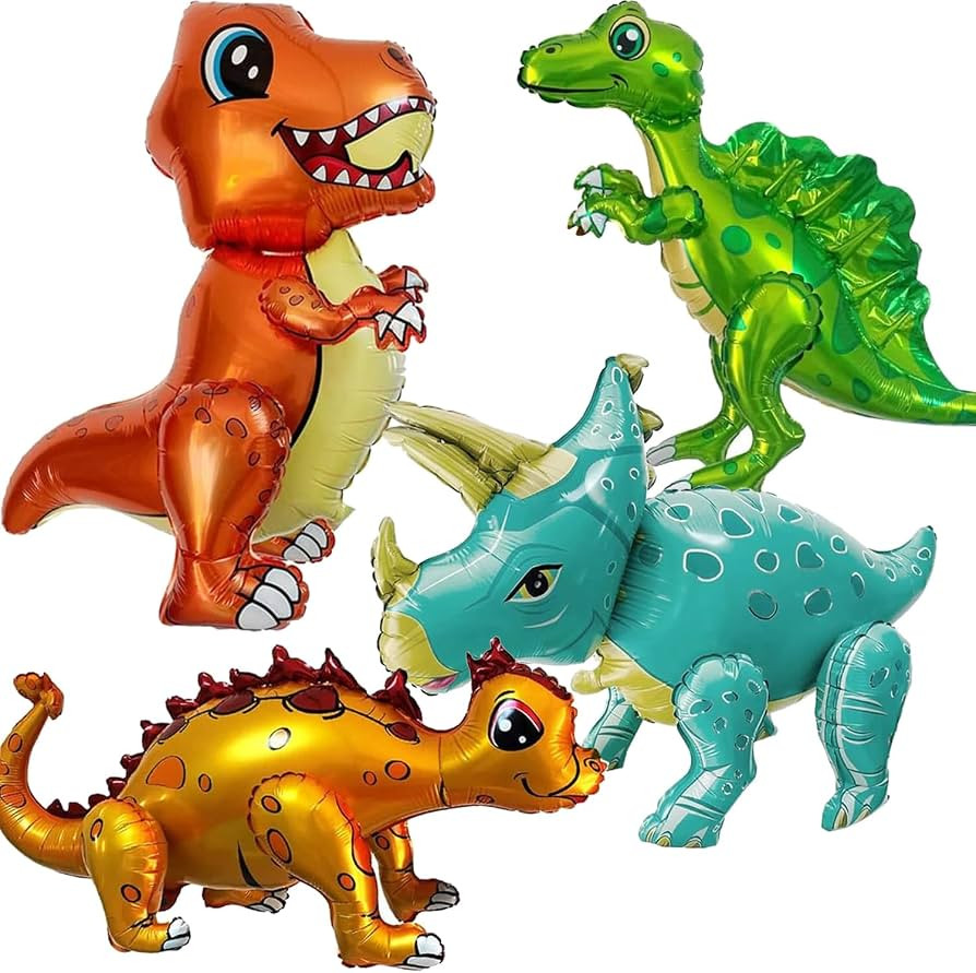 Giant 3D Dinosaur Balloon for Birthday Party Decorations, Cute Self Standing Dino Balloons, Alumi... | Amazon (US)