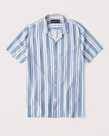 Short-Sleeve Camp Collar Button-Up Shirt | Abercrombie & Fitch US & UK