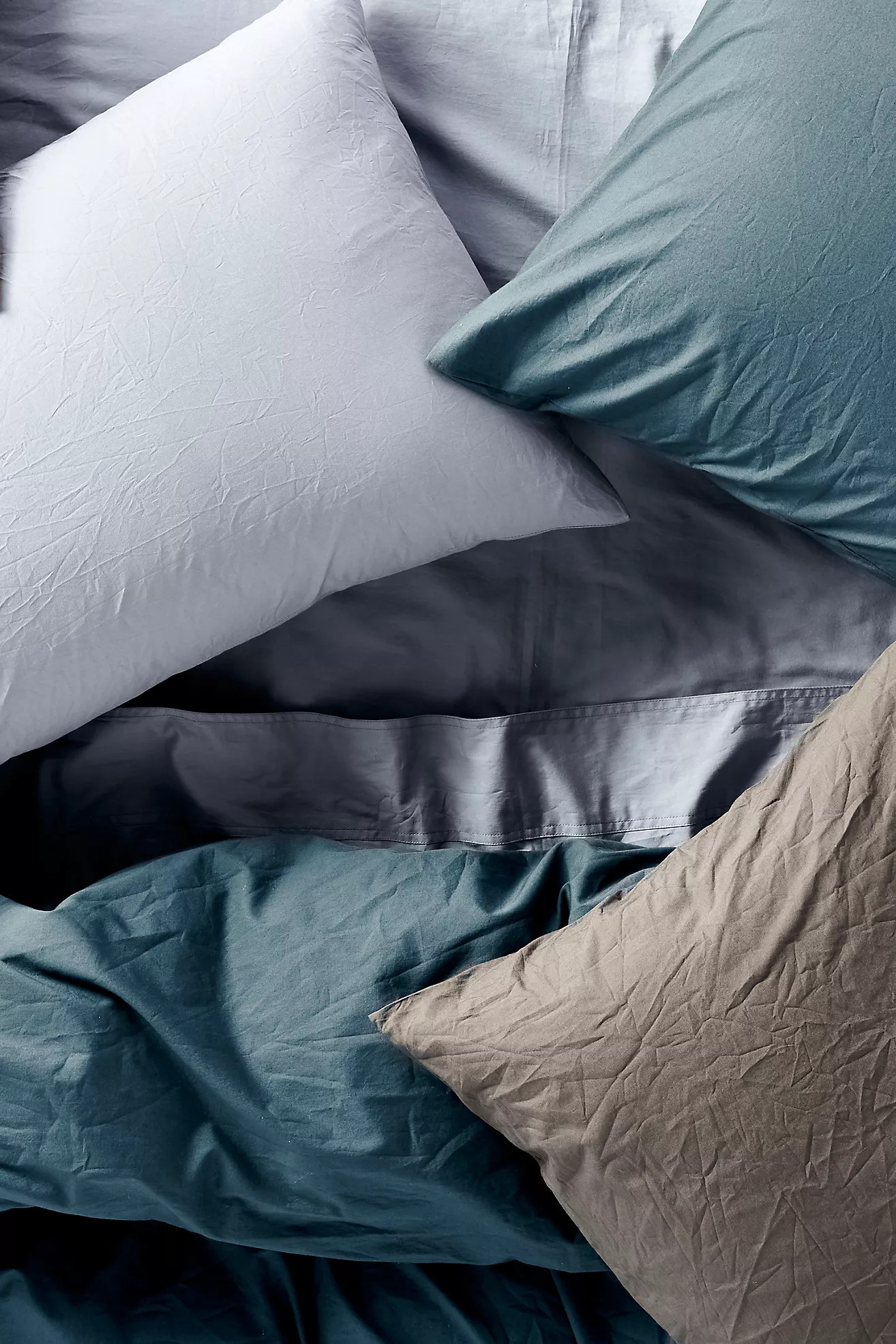 Coyuchi Organic Crinkled Percale Sheet Set | Anthropologie (US)