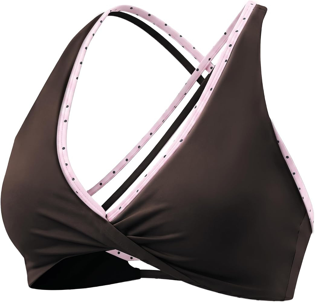 Aoxjox Women's Workout Sports Bras Fitness Metamorph Sienna Twist Bra Yoga Crop Tank | Amazon (US)