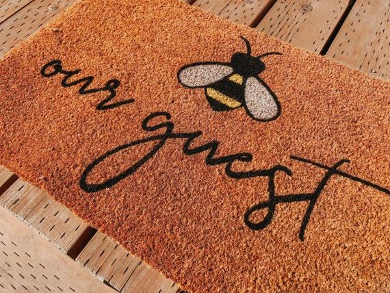 Bee Our Guest Doormat  Entryway Mat  Queen Bee  Hive | Etsy | Etsy (US)