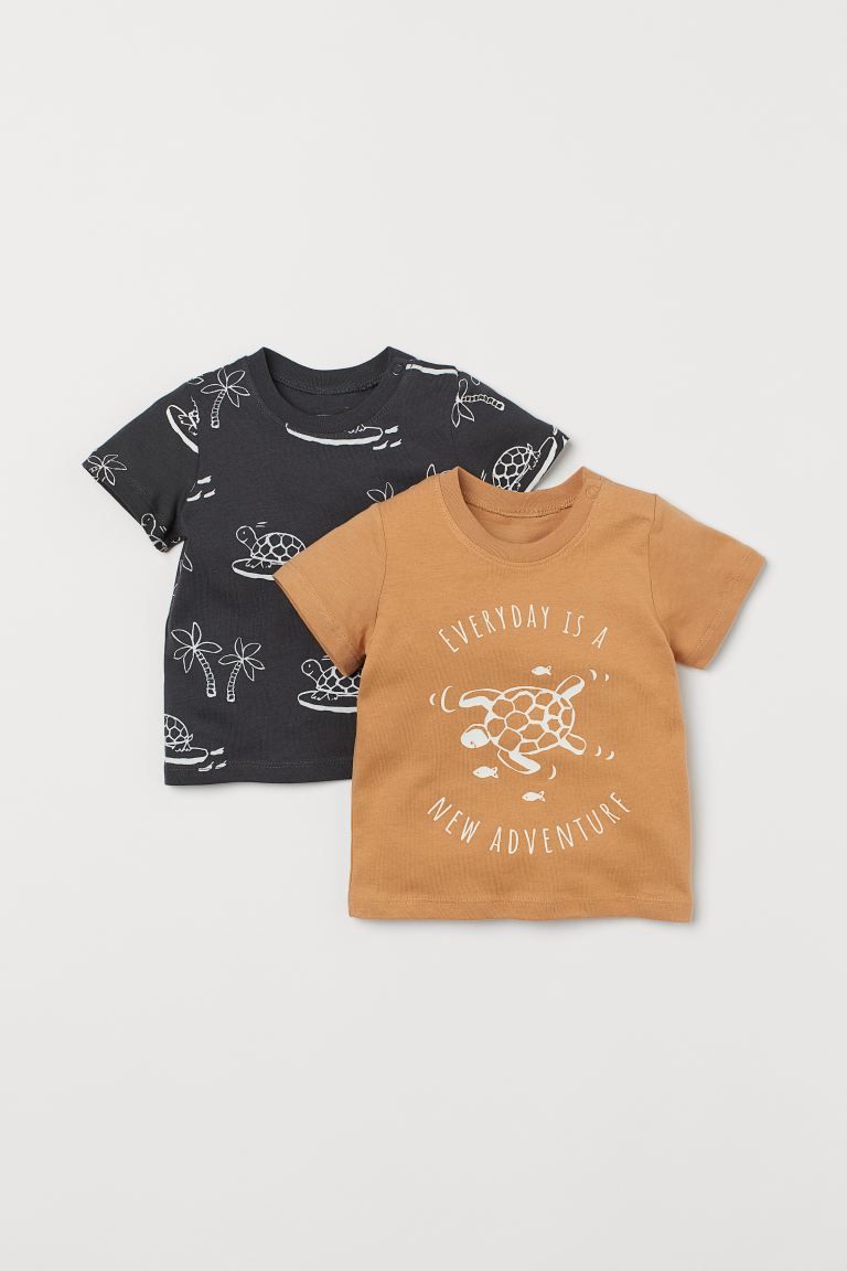 T-shirts in soft cotton jersey with a snap fastener on one shoulder (sizes 1½-4Y without snap fa... | H&M (US)