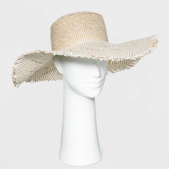 Women's Wide Brim Straw Boater Hat with Fringe - Universal Thread™ | Target