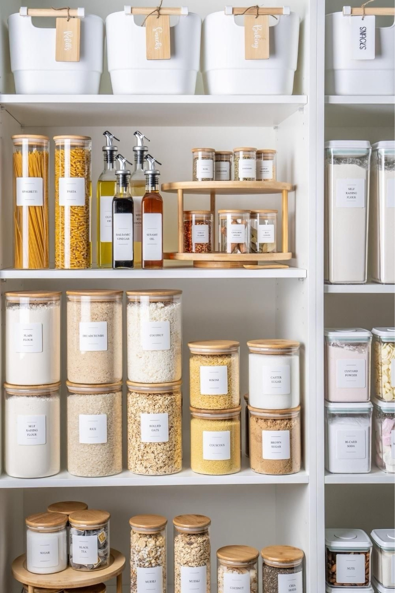 Out of all the jars I’ve seen and owned these have to be my favorite with the bamboo lids and printed labels to keep everything super organized.
#pantryorganizationtips
#pantryjars #foodstoragejars #pantryorganization #aestheticpantryorganization

#LTKfindsunder100 #LTKsalealert #LTKhome