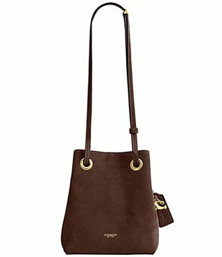 COACH Jade Suede Mini Drawstring Bag - Dark Chocolate | Dillard's