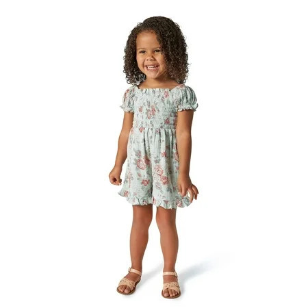 Modern Moments by Gerber Toddler Girl Smock Ruffle Romper, Sizes 12M-5T | Walmart (US)