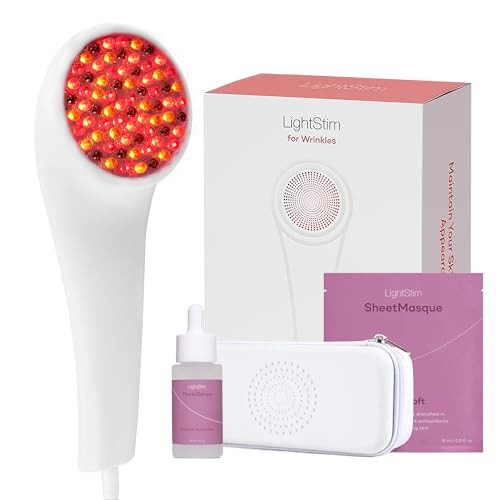 LightStim for Wrinkles LED Red Light Therapy with 72 LEDs (605, 630, 660, & 855 nm Wavelengths). Reduces Fine Lines, Wrinkles, Rejuvenates Skin, and Maintains a Youthful Appearance FDA Cleared White | Amazon (US)
