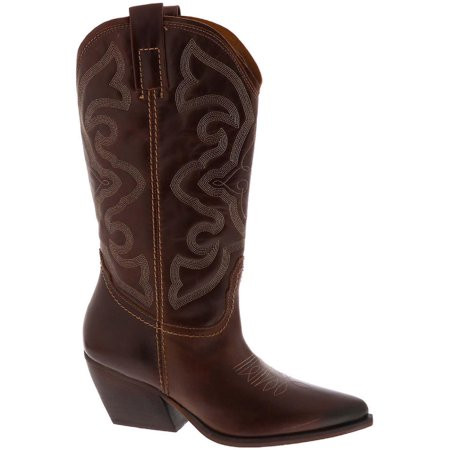 Steve Madden Womens West Cowboy Western Boots Brown 8.5 Medium (B M) | Walmart (US)