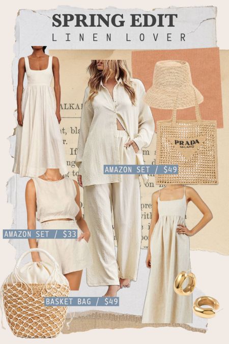 My favorite linen items for spring weather. 

- white spring dress
- Women's 2 Piece Outfits Slit Hem Longline Blouse and Wide Leg Pants Set
- basket bag in straw
- Prada Raffia tote bag
- 2 Piece Outfits Sleeveless Crop Tank Top and High Waist Pocketed Shorts Loose Summer 2pcs Short Sets

#LTKFind #LTKSeasonal #LTKunder50