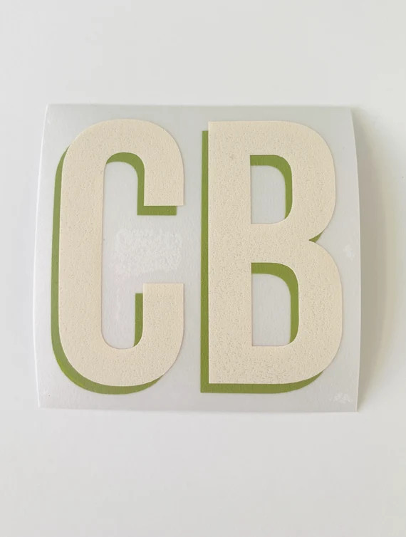 2 Letter Double Layer Vinyl Monogram Decal Sticker - Thick Letters | Shadow Monogram | Yeti Cell ... | Etsy (US)