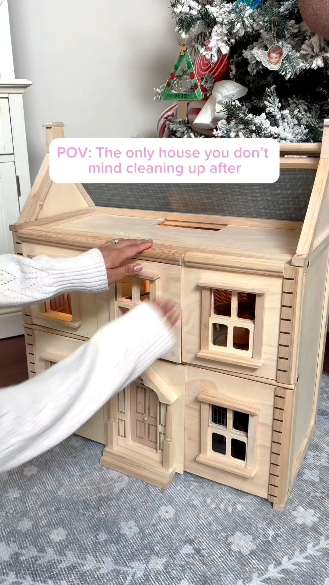 This is officially the cutest little playhouse ever 🐭🤍
I’m so happy I got this for my boys — they play with it nonstop and in the most creative ways.

Some days it’s tornado mode 🌪️ where everything comes crashing down and they have to rescue the mice (their FAVORITE game).
Other days it’s soft and sweet — putting the mice to bed, feeding them, and tucking them in 🛏️🥛

You truly never know what’s going to happen with these little mice… and the girls love playing with them too. Watching them all play together is the cutest thing ever 🥹

I have everything linked ✨
👉 Comment “DOLLHOUSE” and I’ll send you the direct link to all of these adorable pieces 💌

#toddlerplay #kidsplayideas #openendedplay #imaginativeplay #toddlerlife #kidsactivities #toylover #montessoriplay #toddlerapproved #playbasedlearning #kidsroominspo #toddlerfun #learningthroughplay #childhoodunplugged #simpleplay #toddlerboymom #boymomlife #girlmomlife #siblingsplay #kidsathome #toddleractivities #woodentoys #kidsfavorites #playtimefun #momapproved