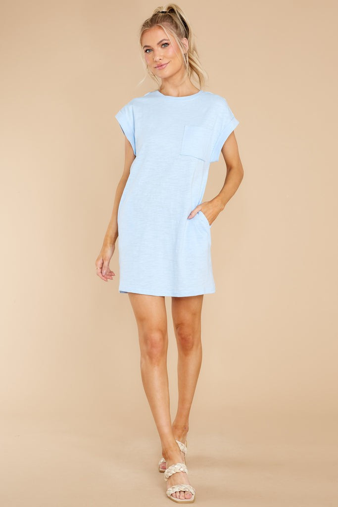 Casually Cute Light Blue Dress | Red Dress 