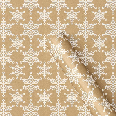 40" 125 sq ft Christmas Roll Wrap White Flakes on Brown Kraft - Wondershop™ | Target