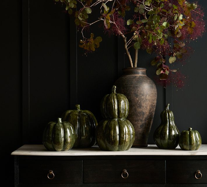 Glossy Green Pumpkin | Pottery Barn (US)