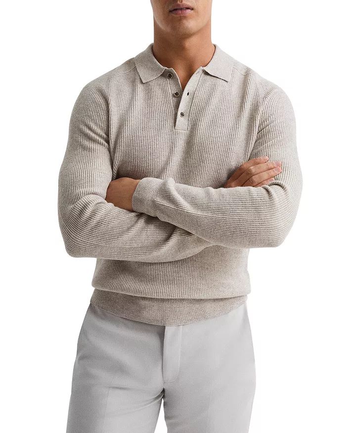 Long Sleeve Rib Knit Polo | Bloomingdale's (US)