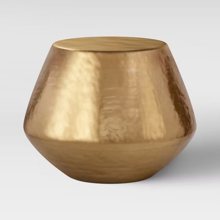 Borrego Hammered Drum Accent Table Brass - Project 62™ | Target