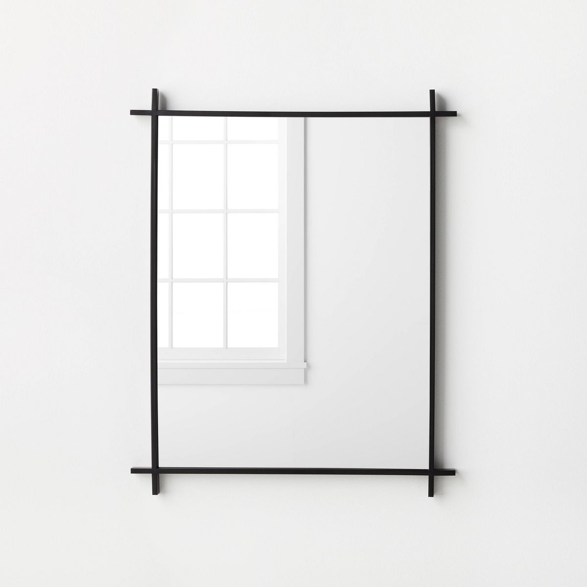 24" x 30" Cross Corner Metal Wall Mirror Black - Threshold™ designed with Studio McGee | Target