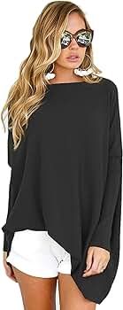 LETSRUNWILD Women's Tunic Tops for Leggings Oversized Shirts Casual Batwing Long Sleeve Loose Fal... | Amazon (US)