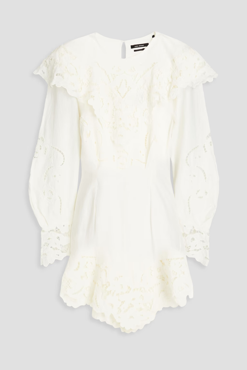 Ellery ruffled broderie anglaise linen mini dress | The Outnet (US and CA)