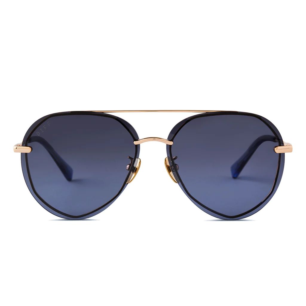 COLOR: gold   blue gradient sunglasses | DIFF Eyewear