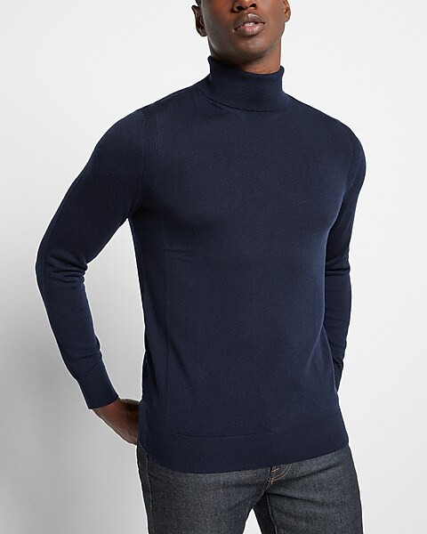 Solid Merino Wool Turtleneck Sweater | Express