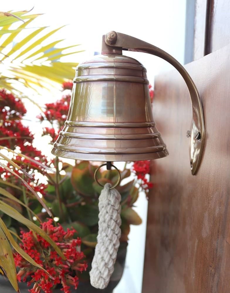 4" Solid Antique Brass Bell Quality Marine Wall Mounted Ship Hanging Bell Perfect for Dinner, Ind... | Amazon (US)