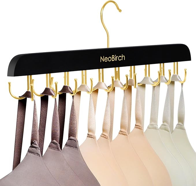 Bra Hanger for Closet Organizers and Storage | Space Saving Wooden Hanger | 20 Steel Hooks for Ta... | Amazon (US)