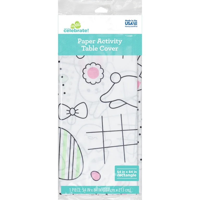 Paper Activity Table Cover, Multicolor, 54" x 84", Easter by Way To Celebrate | Walmart (US)